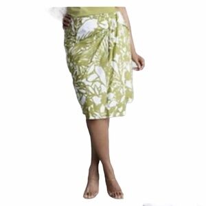 Tropical Print Lane Bryant Palm Leaf Skirt 100% Cotton Sz 14